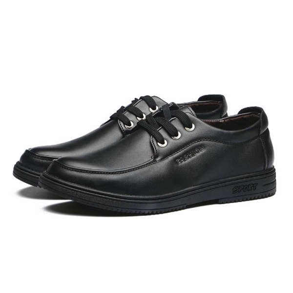 Men Casual Leather Shoes Business Breathable Fashion Lace Up Oxfords
