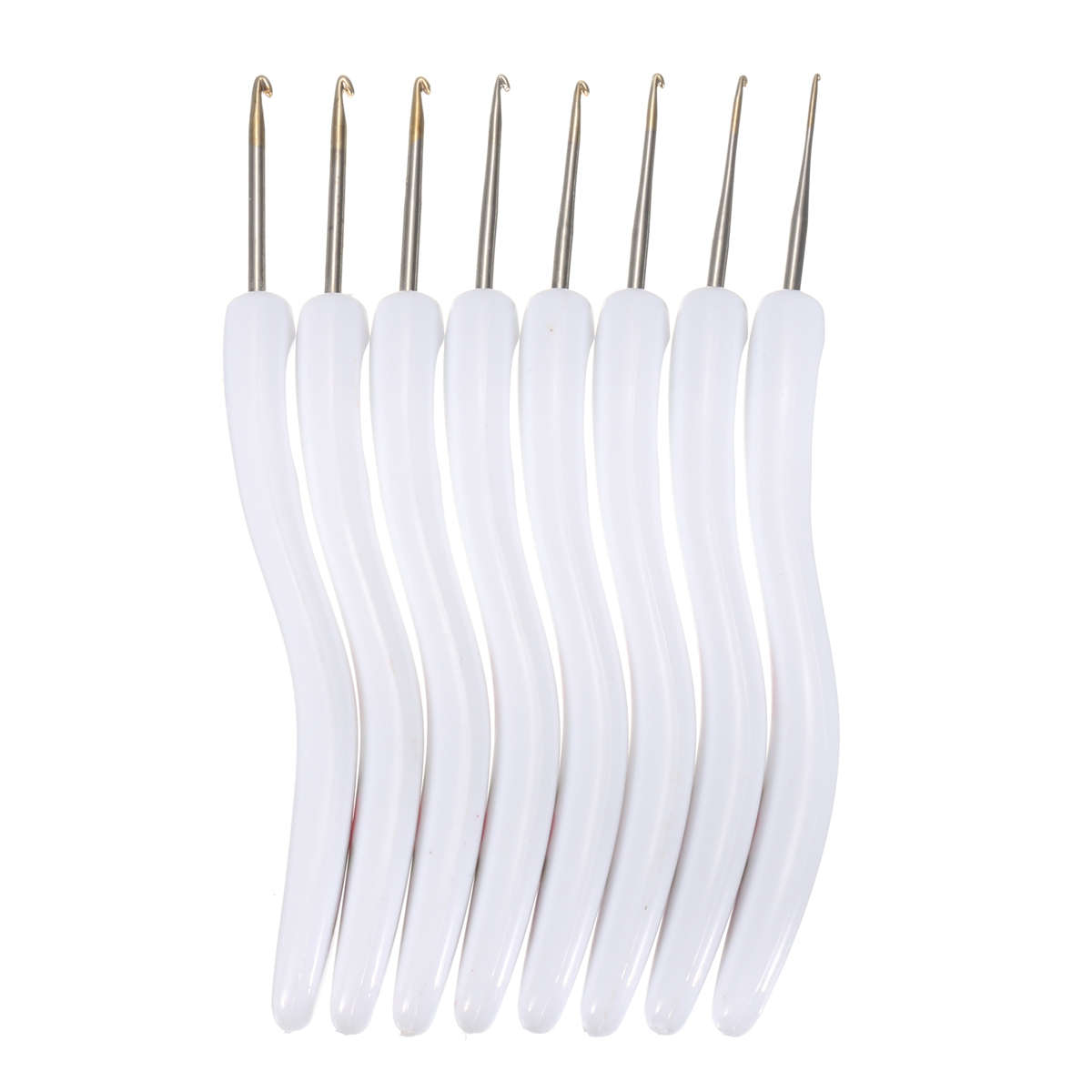 8pcs 1mm-2.75mm Soft Handle Crochet Hooks Aluminium Flowers Crochet Hooks Knitting Needles Set