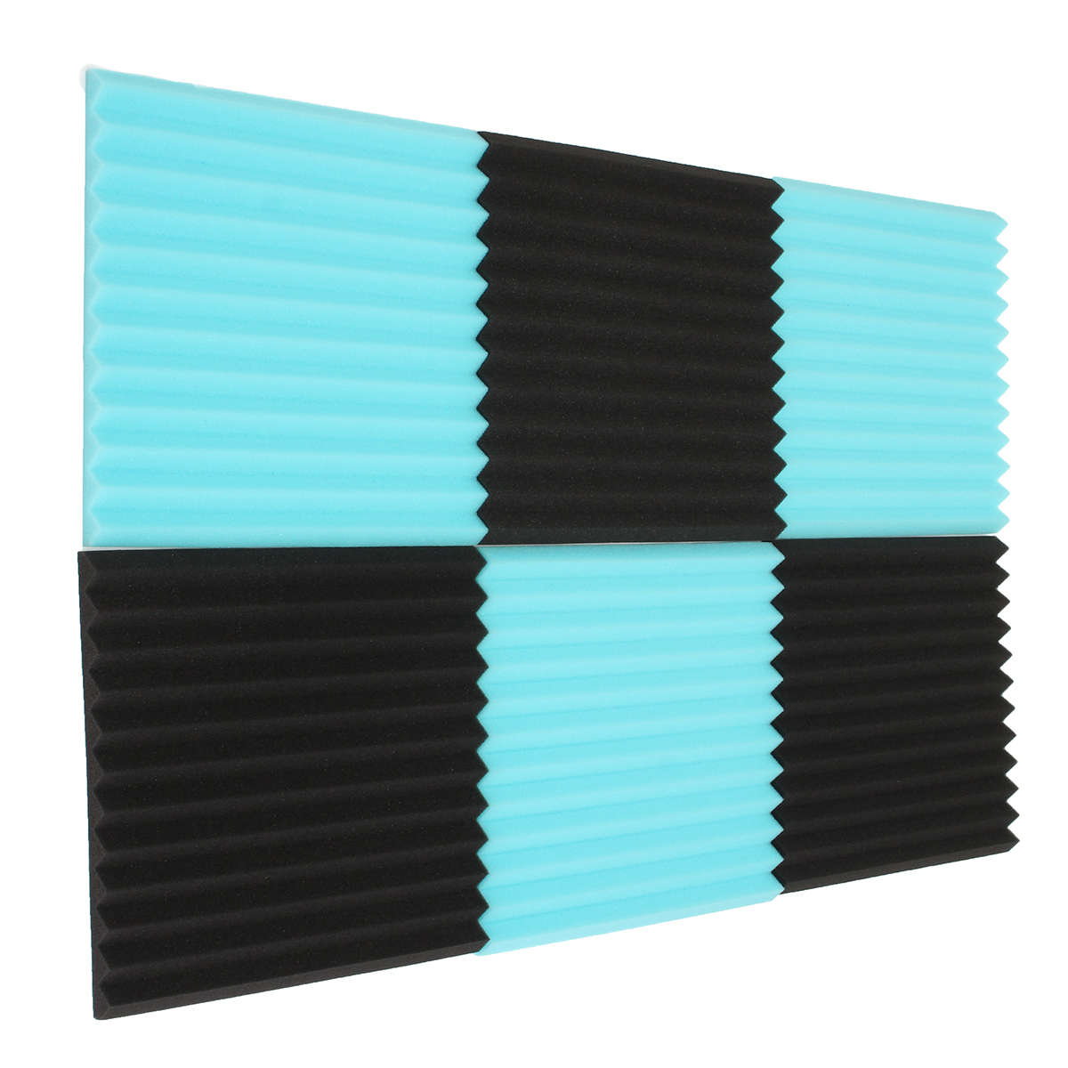 6Pcs Studio Foam Acoustic Wedge Soundproofing Tiles 30×30×2.5CM