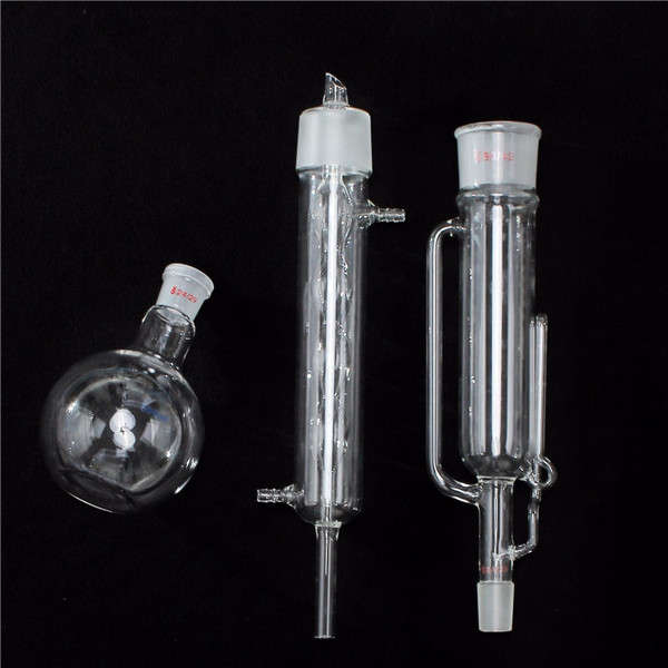 3Pcs 500ml 24/29 Soxhlet Extraction Apparatus Boiling Flask Distillation Instrument