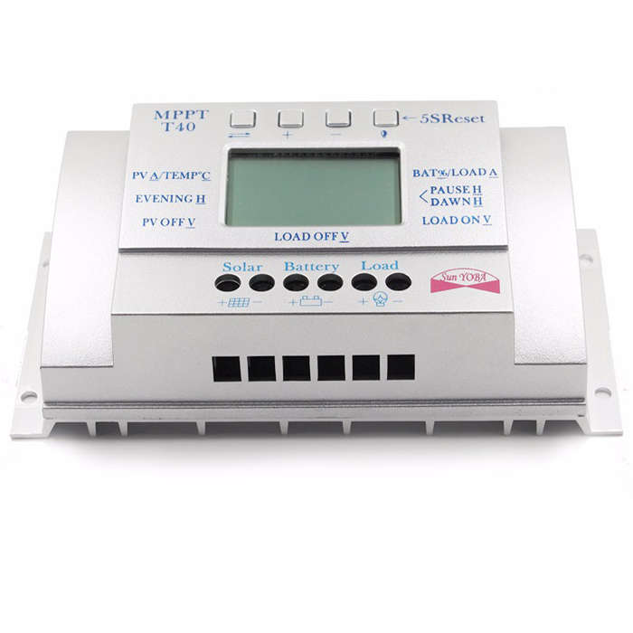T40 40A MPPT Solar Charge Controller Regulator 12V 24V Auto LCD Display Controller with Load Dual Ti