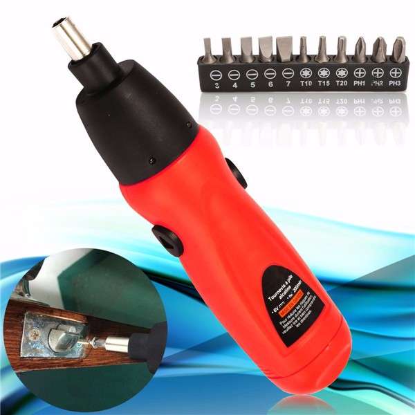 6V Screwdriver Bits Set Cordless Electric Screwdriver Drill With 11pcs Screwdriver Bits