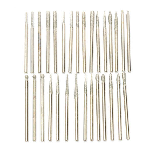 30pcs 2.35mm Diamond Emery Grinding Drill Bit Set Engraving Rotary Tool Accessories
