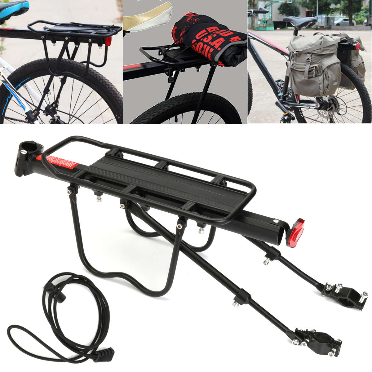 BIKIGHT Bicycle Rear Rack Seat Panniers Bag Luggage Carrier Heavy Duty