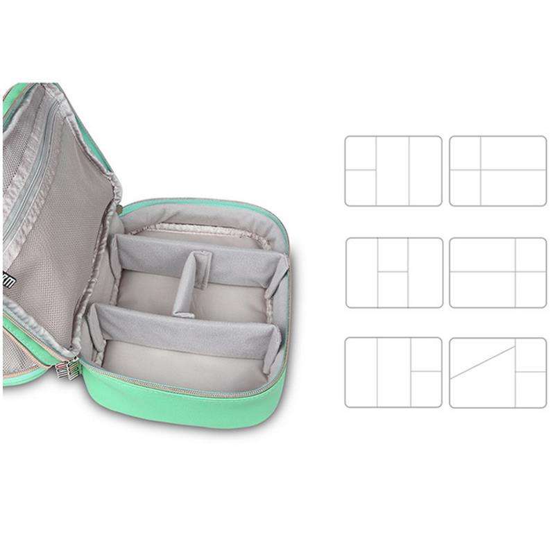 BUBM DPS-P Double Layers Adjustable Waterproof Accessory Earphone Cable Organizer Tablet Storage Bag