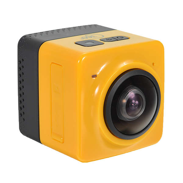 CUBE 360 Degree Camera Yellow Support Micro SDHC with Accessories