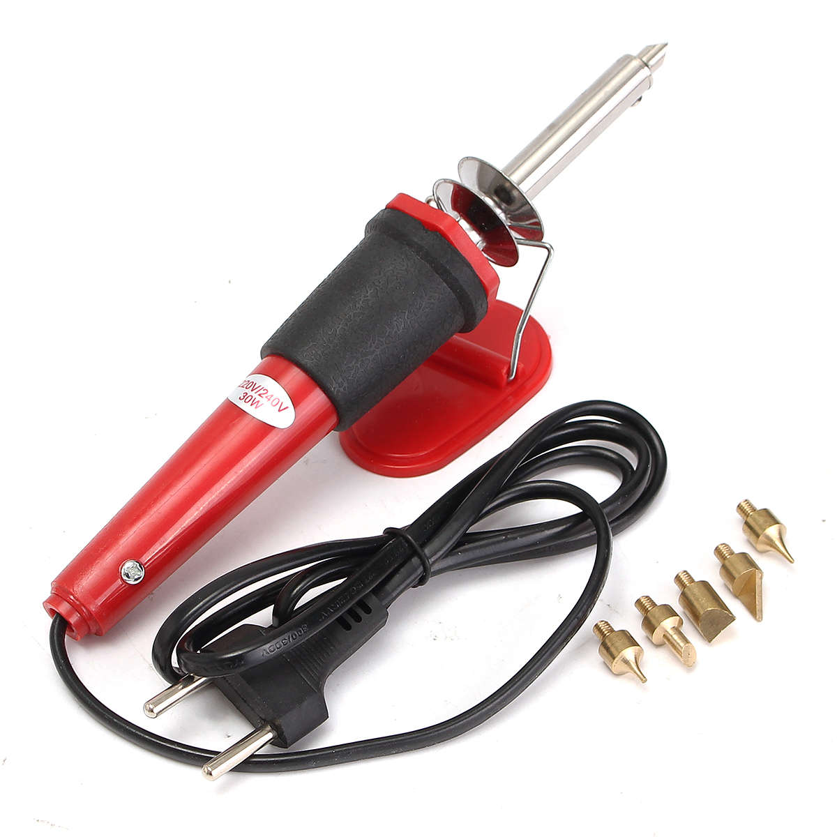 220V Profesional Hobby Crafts Wood Burning Pen Kit Set with 7Pcs Soldering Iron Interchangeable Bra