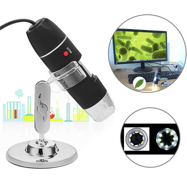 1000X 8 LED USB2.0 Digital Microscope Endoscope Biological Zoom Camera with Bracket