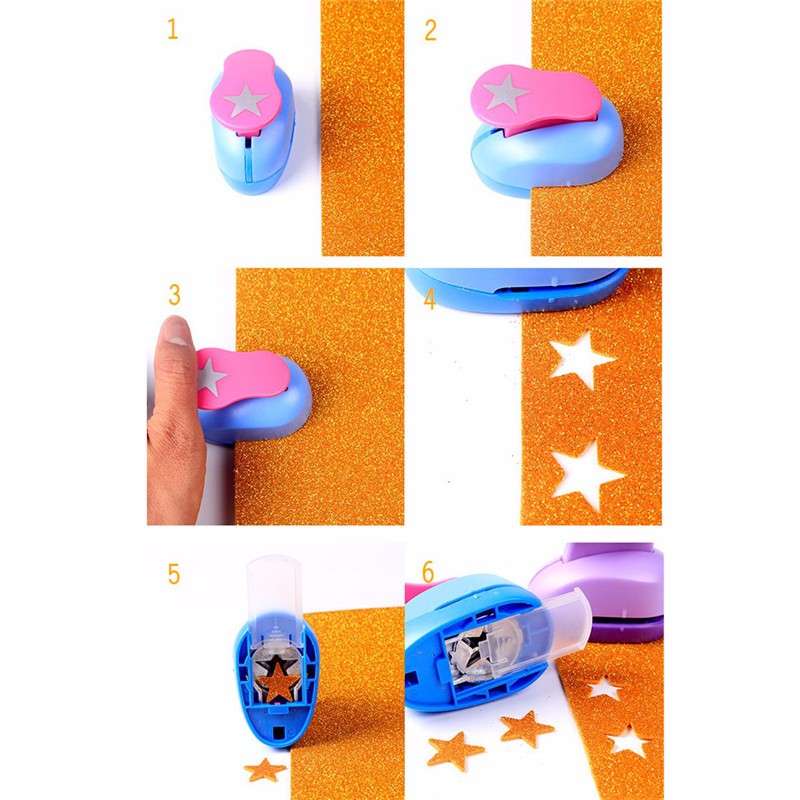 Mini Paper Punch Hole Puncher DIY Scrapbook Cards Art Cutter Tool 7*4.2*5.5cm Multi-patterns 2.5cm