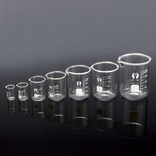 7Pcs Borosilicate Glass Beaker Container Volumetric Glassware For Laboratory