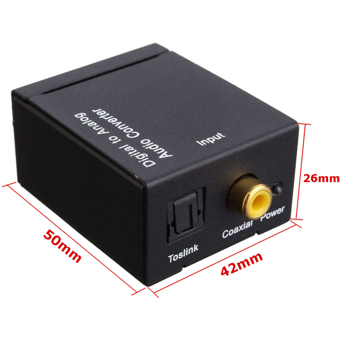 Digital Optical Coax Coaxial Toslink to Analog Audio Converter Adapter RCA L/R