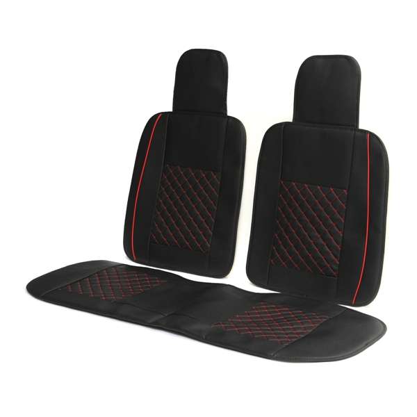 + 10pcs PU Leather Car Seat Cover 5 Seat Front and Rear Seat Cover Set Full Surround Needlework