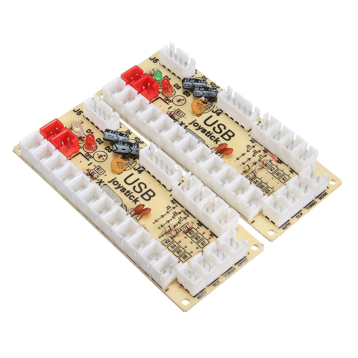 20 LED Arcade Full Colors Switch Buttons 2 USB Encoder 2 Joysticks DIY Kit Blue Red