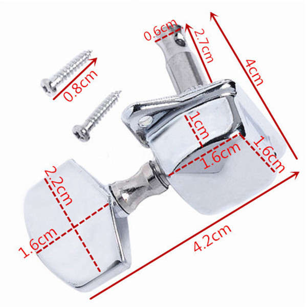 Acoustic Guitar String Semiclosed Tuning Pegs Tuners Machine Heads 6L Chrome