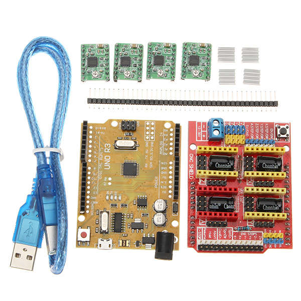 CNC Shield V3 Expansion Board + 4xA4988 Step Motor Driver Module + UNO R3 Board kit For Arduino 3D P