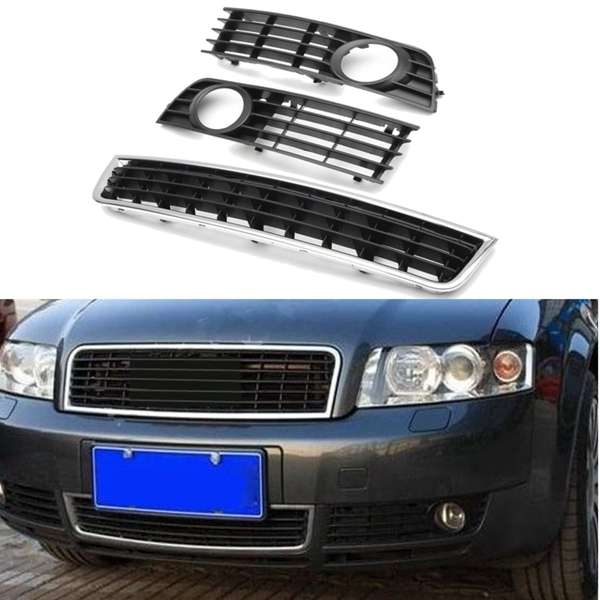 Car Fog Light Grill Bumper Center Right Light for Audi 2002-2005 A4 B6 Sedan
