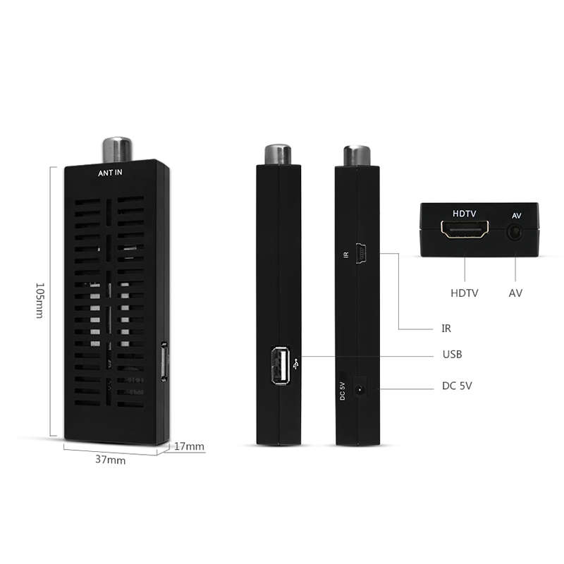 U2C T2 105 DVB-T DVB-T2 1080P HD TV Receiver Stick Set Top Box