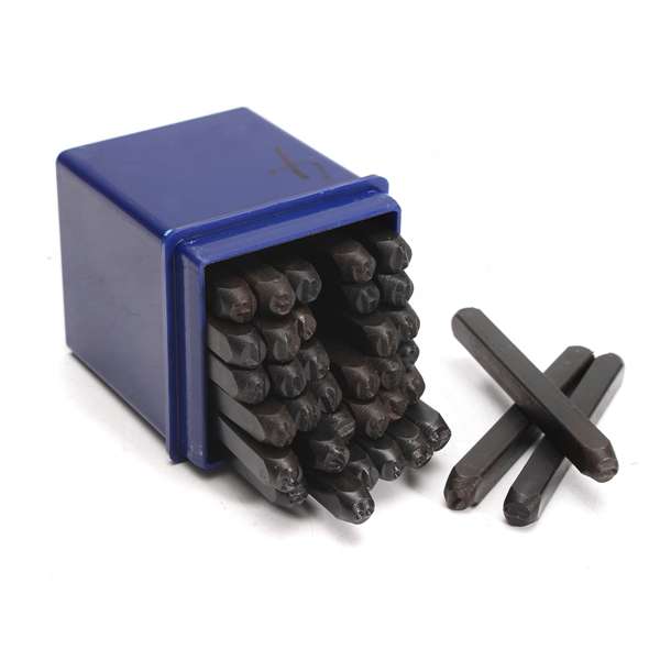 36Pcs 4mm Letter Number Punch Stamp Steel Alphabet Stamping Pressing Kit