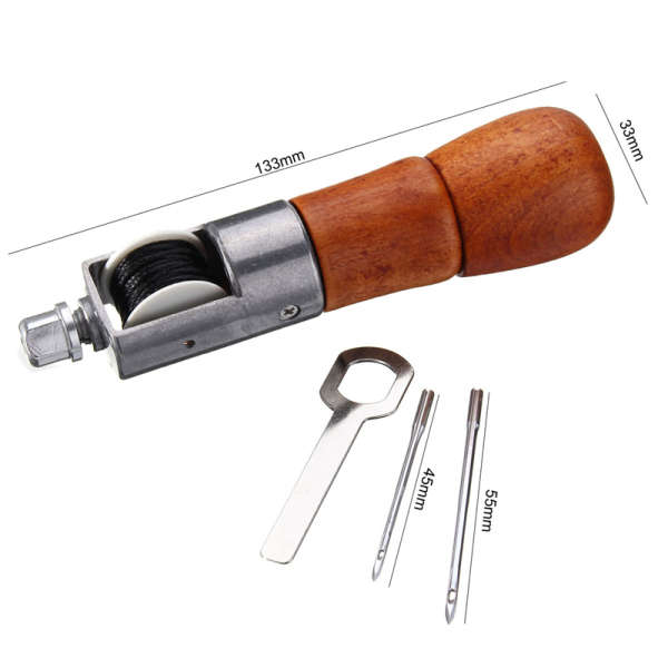 Leather Craft Automatic Lock Stitching Sewing Awl Set With 2 Needle