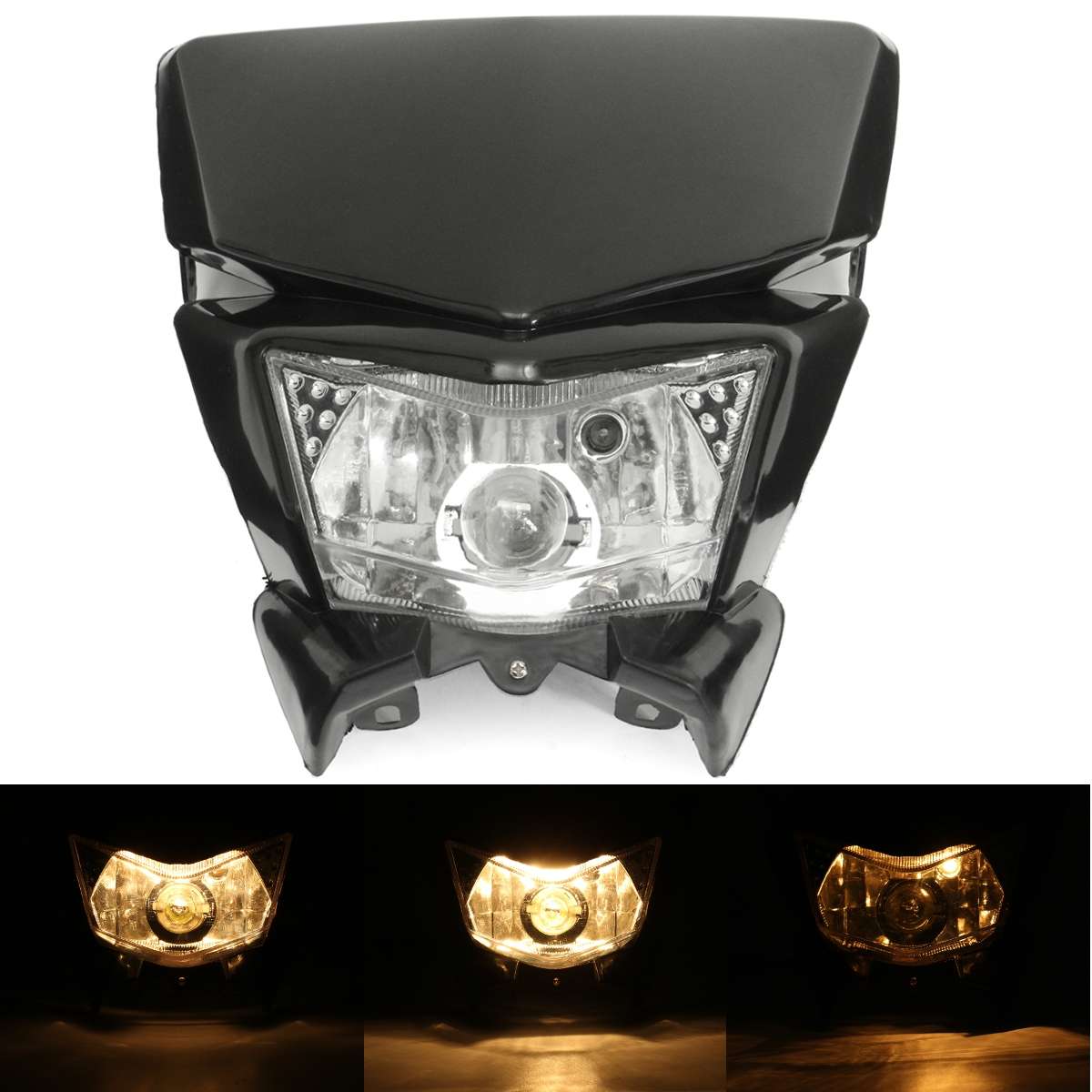 12V Motorcycle Fairing Headlight Lamp Hi/Lo Beam Street Fighter Dirtbike Universal : Perfect Timing