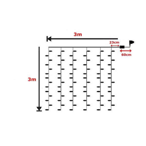 Christmas light 3mx3m 300 LED String Lights Curtain Lights 220V