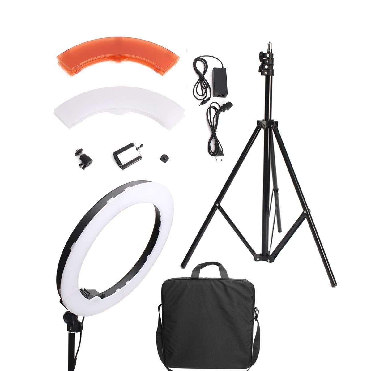 14 Inch 40W LED 5500K Dimmable Adjustable Ring Light With Diffuser Light Stand Kits