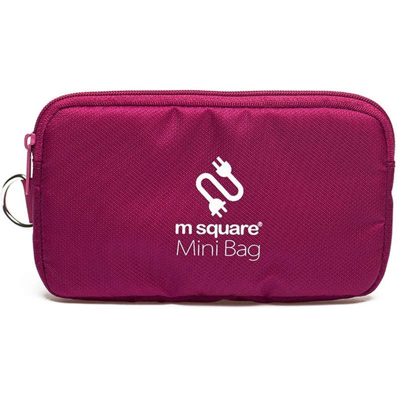 M Square Mini Wallet Phone Bag Travel Accessories Cable Headphone Storage Bag Phone ... (COLOR: RED)