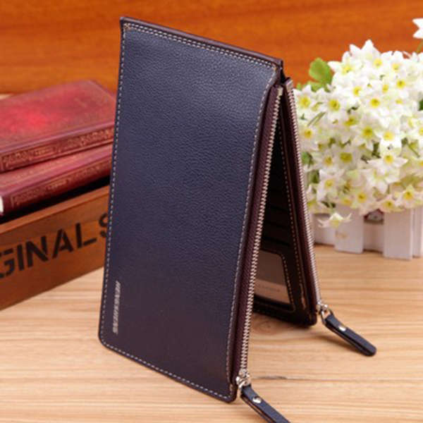 Men Genuine Leather 15 Card Slots Long Wallet Secretary Wallet Organizer Checkbook Card Case