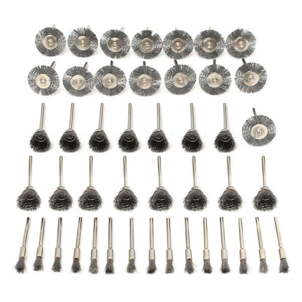 45pcs Steel Wire Wheel Brushes Set Dremel Accessories for Rotary Tools Grinding Brush
