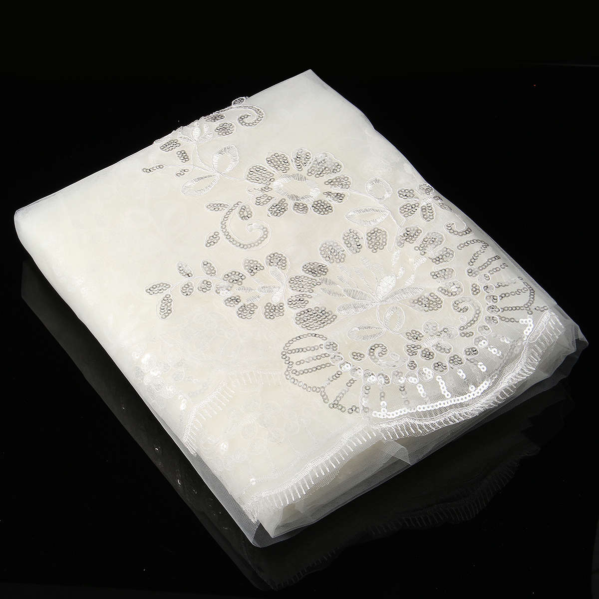 4 Meters White Ivory Wedding Veils Long Lace Edge Bridal Veil