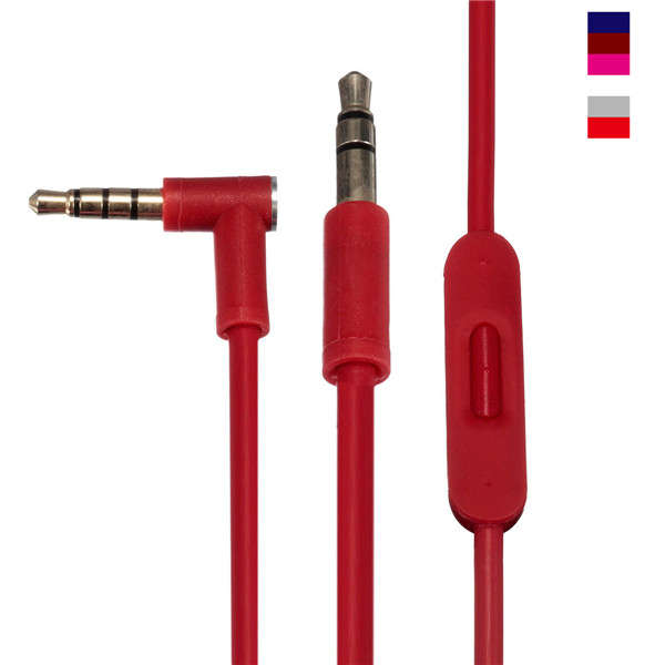 V2 3.5mm Jack Remote Mic Control Talk Cable Lead Wire For Solo HD MIC Beats By Dr Dre