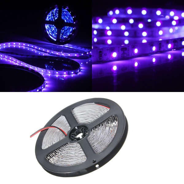0.5/1/2/3/4/5M 3528 UV Ultraviolet Purple Non-Waterproof Strip Lamp Black Light 12V