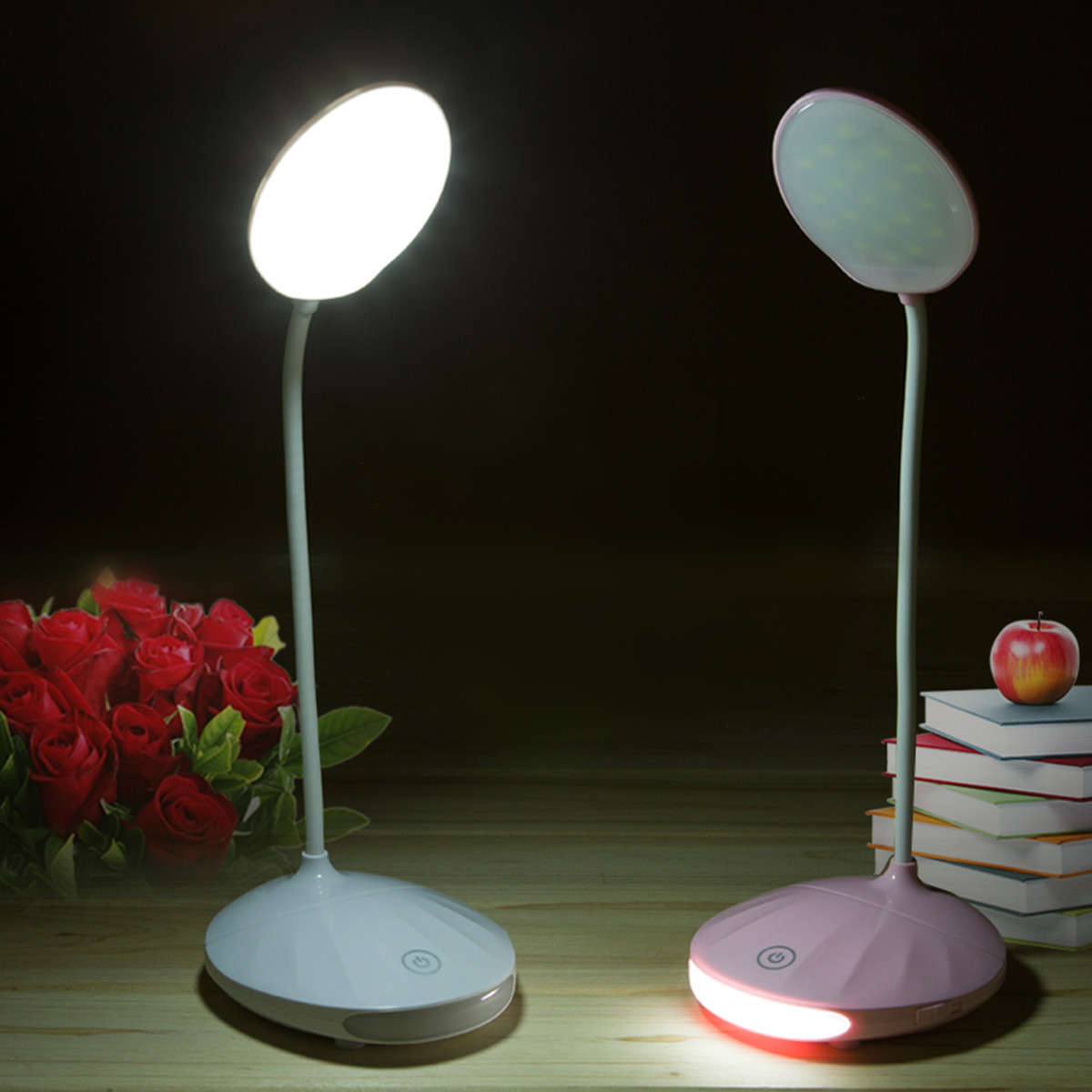 Adjustable Rechargeable Dimmable Touch Sensor LED Reading Night Table Light Desk Lamp