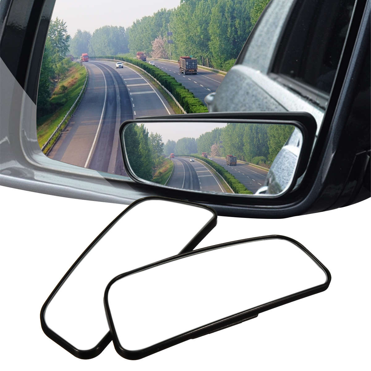 2Pcs Universal Adjustable Car Blind Spot Mirror Rear View Side Wide Angle View