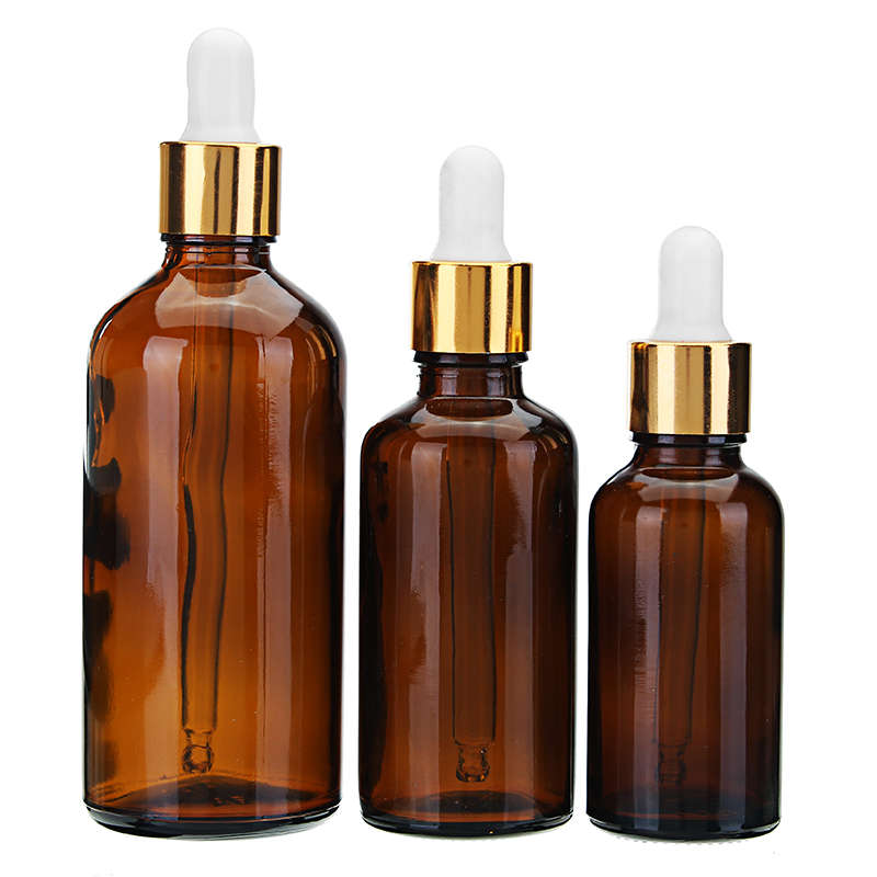 Brown Amber Glass Bottle Glass Dropper Dropping Bottle Refillable Container 30mL 50mL 100mL