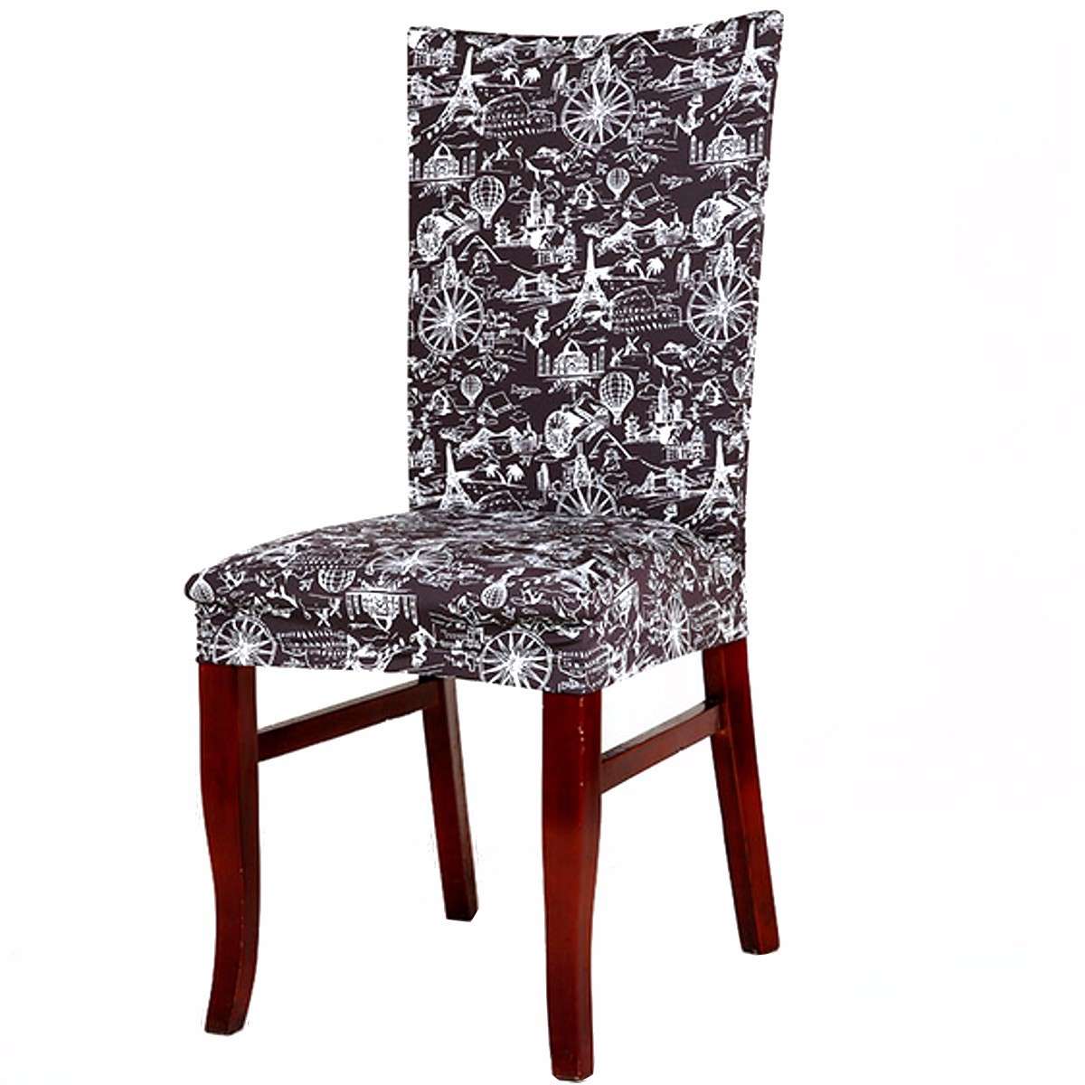 Removable Elegant Chair Cover Stretch Slipcovers Short Dining Room Stool Seat Chair Cover