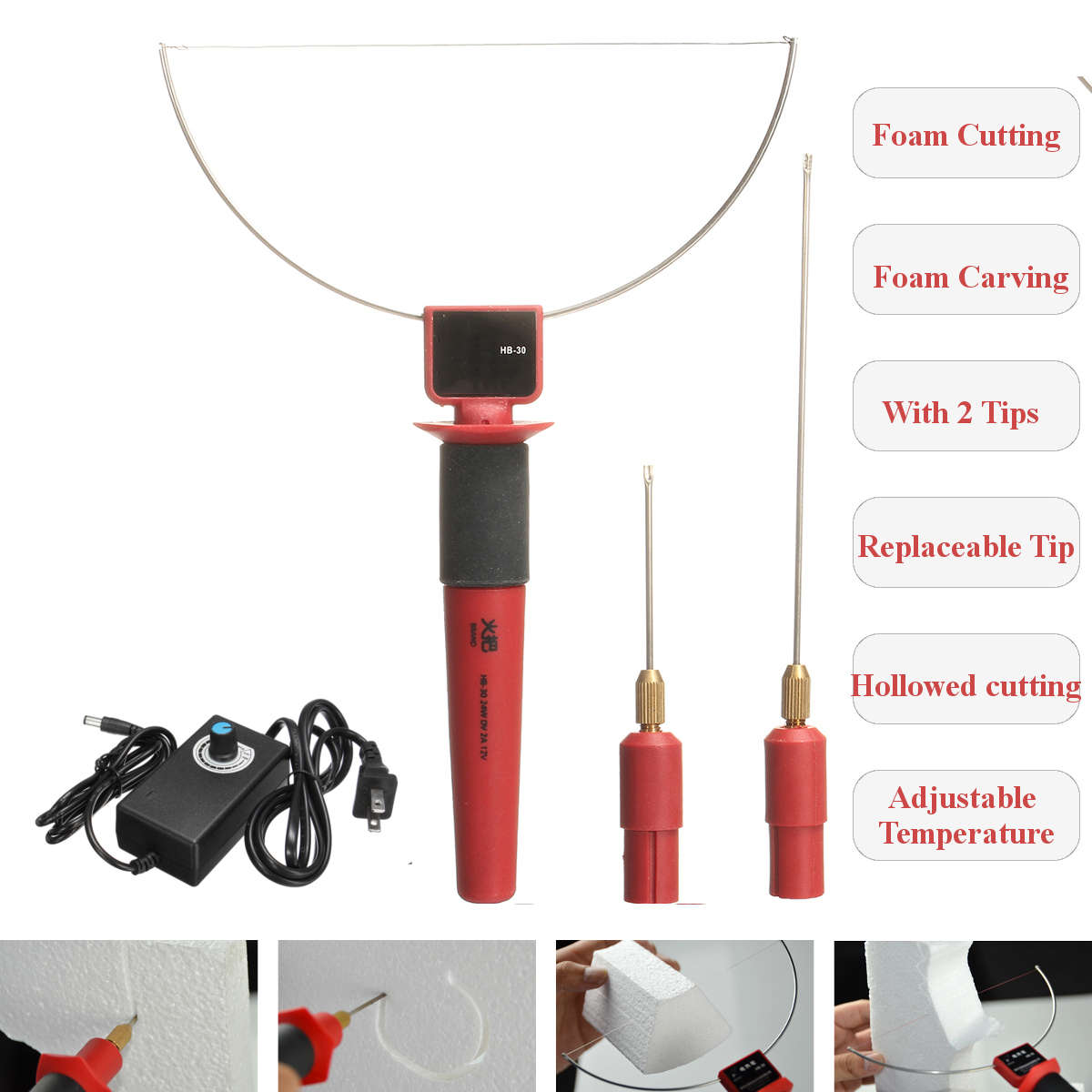 Raitool Zi-8068 Hot Wire Foam Cutter Replacement Tips Cable Styrofoam Polystyrene