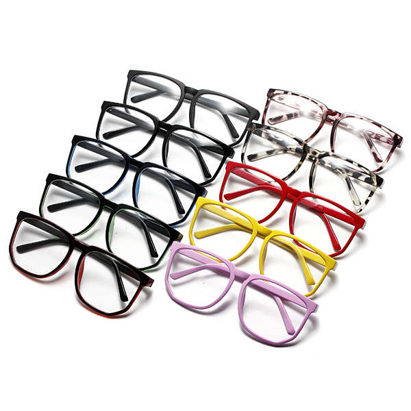 Unisex Retro Plastic Big Black-rimmed Clear Lens Plain Glasses