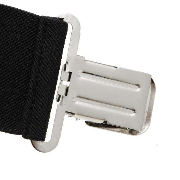 Mens Terylene 4 Clips High Stretch Elastic Black White Suspenders