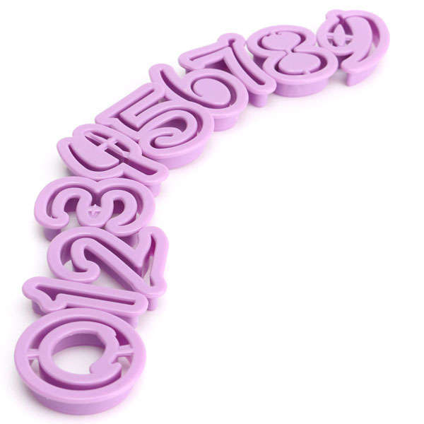 Plastic Number Cookie Cutter Biscuit Fondant Mold Cake Decorating Tool