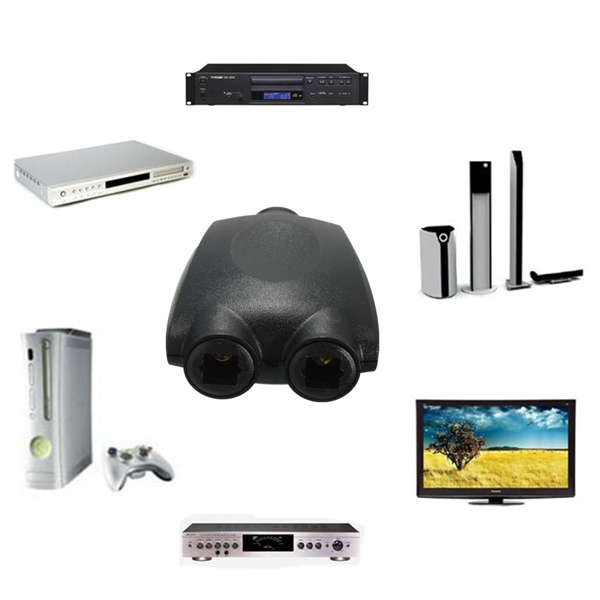 2 Way Optical Digital Splitter Adaptor Duplicator For Toslink Fibre Audio Cables