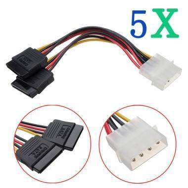 5X 4Pin IDE Molex to ATA SATA Y Splitter Hard Drive Adapter Cable *FREE SHIPPING