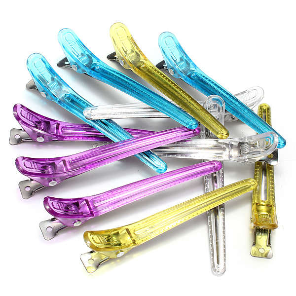 12Pcs Colorful Salon Hairdressing Clips Clamps Hair Grip