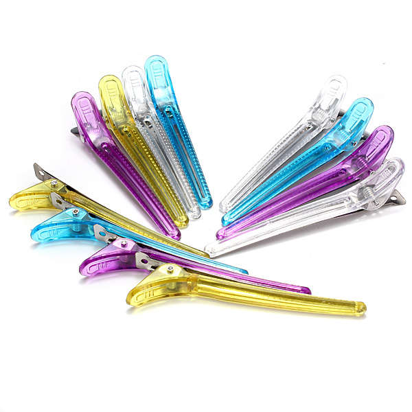 12Pcs Colorful Salon Hairdressing Clips Clamps Hair Grip