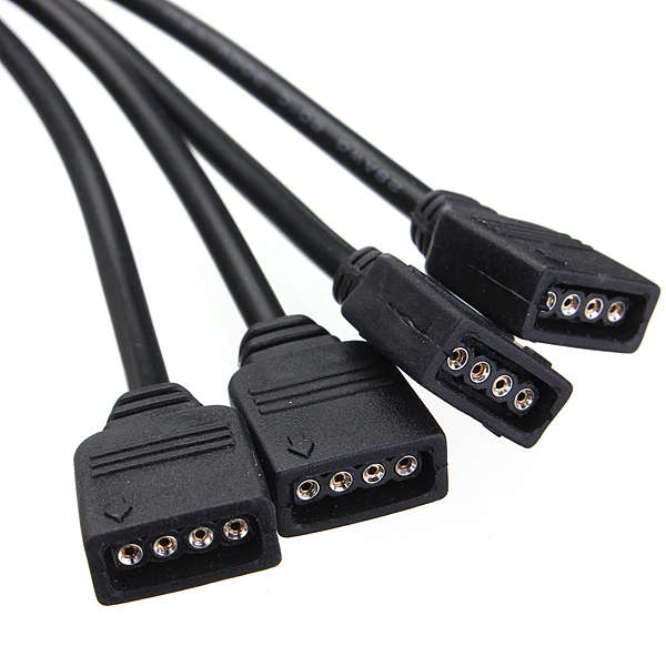 4 Pin 1 to 4 Flexible LED Connector Cable Splitter For RGB Strip Light