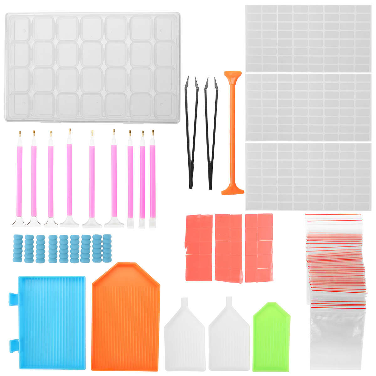 54/74/75/111Pcs Diamond Painting Tool Kit Embroidery Tool Set Painting Drill Storage Box Diamond Sti