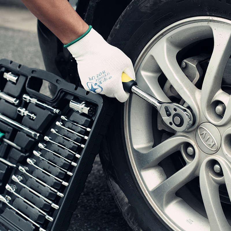 46Pcs Tool Box Car Motorcycle Repair Set Hand Tool Home Service DIY Ki