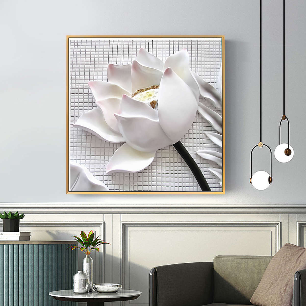 2Pcs White Rose Flower Wall Art Pictures Canvas Painting Prints Artwork