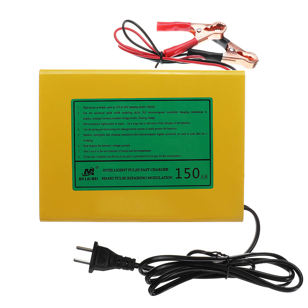 New 12V/24V Lead Acid & Lithium Battery Charger for Auto Car Pulse Repair Fast Charge