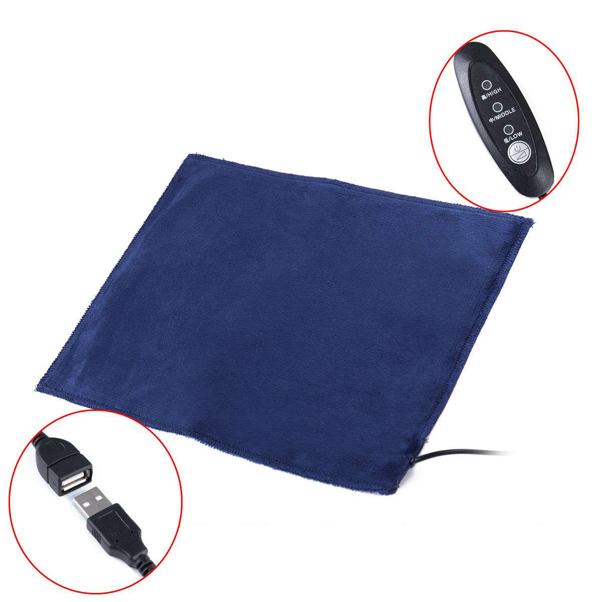5V USB Electric Heating Pads 3 Level Temperature Adjustable Clothes Heater Sheet Winter Plush Pads W